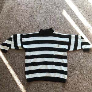 Black & white striped turtleneck sweater 🐼